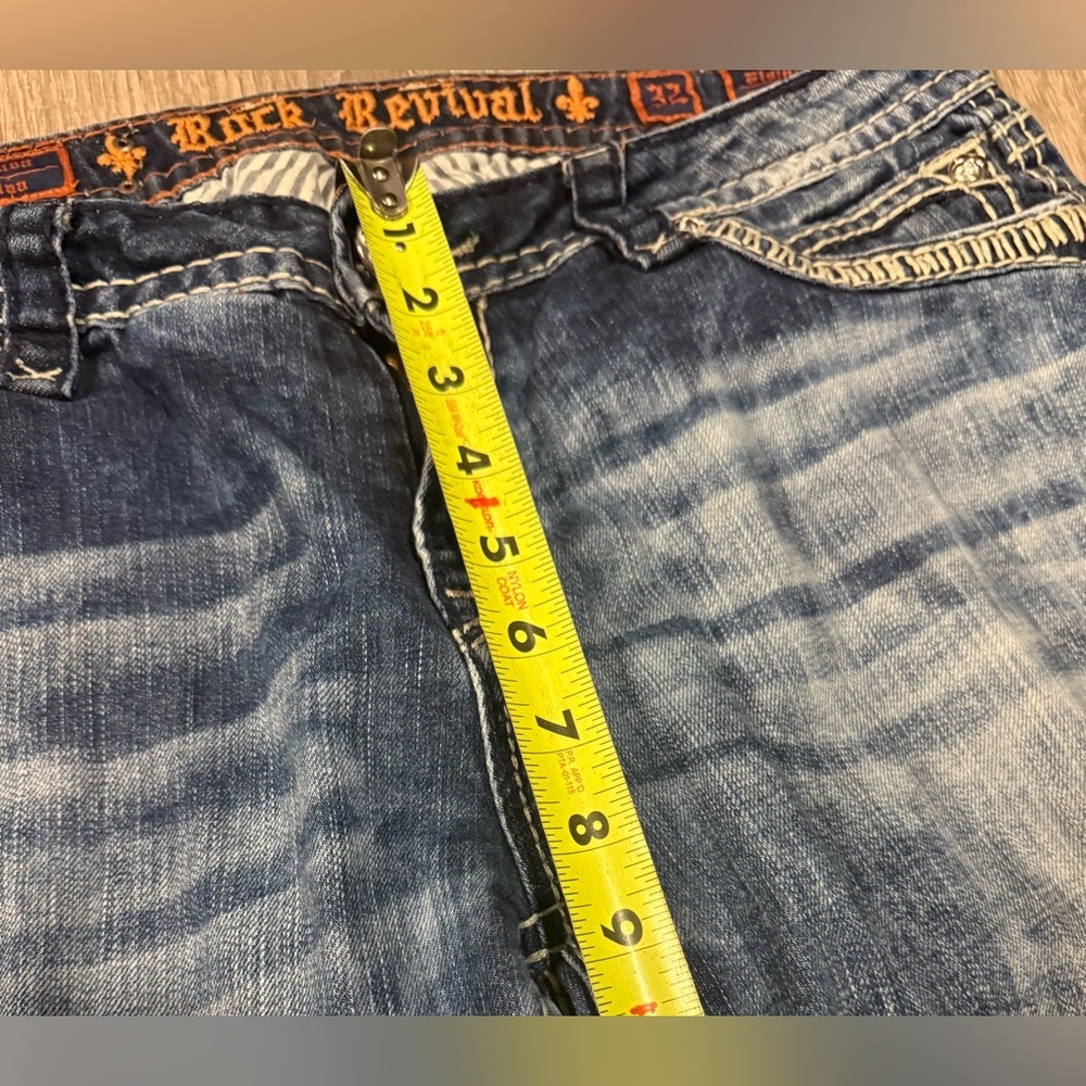 Rock Revival Elaina Bootcut Jeans 36x30 Medium Wash Distressed Denim - Picture 7 of 8